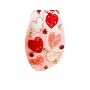 NEW KENZE PANNE women's valentine headbands in pink sequin hearts
